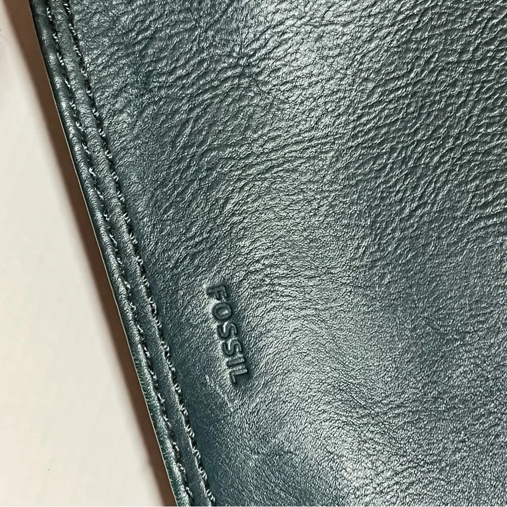 Fossil Green Ryder Satchel Crossbody Signature Jacquard style Leather Bag Wallet - Picture 12 of 14